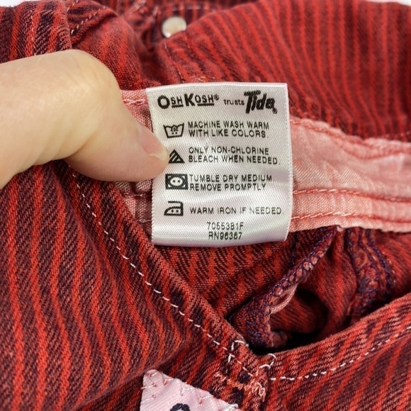 Vintage OshKosh B'Gosh Conductor Red Railroad Overalls Boys 6-9 Months - Picture 6 of 6